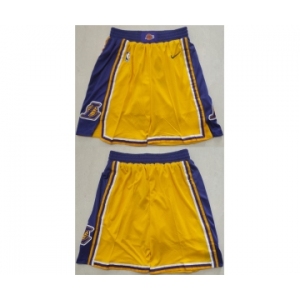 Men's Los Angeles Lakers Yellow Shorts (Run Small)
