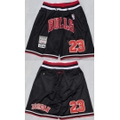 Men's Chicago Bulls #23 Michael Jordan Black Shorts