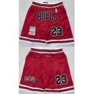 Men's Chicago Bulls #23 Michael Jordan Red Shorts