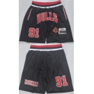 Men's Chicago Bulls #91 Dennis Rodman Black 2025 Shorts