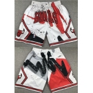 Men's Chicago Bulls White Red Shorts (Run Small) 001