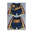 Men's Golden State Warriors #30 Stephen Curry Navy Shorts(Run Small)