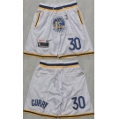 Men's Golden State Warriors #30 Stephen Curry White Shorts