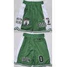 Men's Boston Celtics #0 Jayson Tatum Green White Shorts