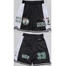 Men's Boston Celtics #33 Larry Bird Black White Shorts