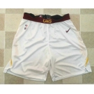 Men's Cleveland Cavaliers White 2017-2018 Nike Swingman Stitched NBA Shorts