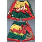 Men's Oklahoma City Thunder Green Yellow Red SuperSonics Shorts (Run Smaller)