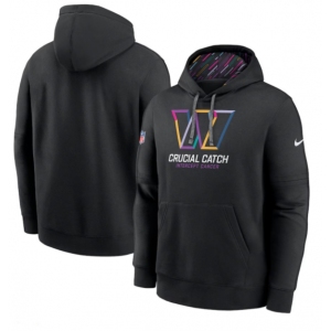 Men's Washington Commanders 2024 NFL Crucial Catch Club Black Performance Pullover Hoodie