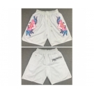 Men Miami Heat White Pink Panther Shorts Run Small