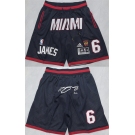 Men's Miami Heat #6 LeBron James Black ShortsMen's Miami Heat #6 LeBron James Black Shorts