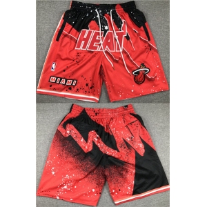 Men's Miami Heat Red Black Shorts (Run Small)