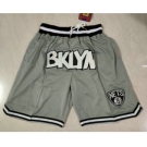 Men's Brooklyn Nets Grey Just Don Swingman Throwback Shorts