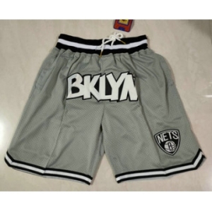 Men's Brooklyn Nets Grey Just Don Swingman Throwback Shorts