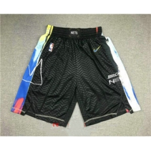 Men's Brooklyn Nets NEW Black 2021 City Edition Swingman Stitched NBA Shorts