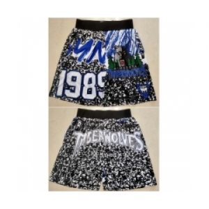 Men Minnesota Timberwolves Black Mitchell Ness Shorts Run Small