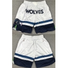 Men's Minnesota Timberwolves White Mitchell & Ness Shorts