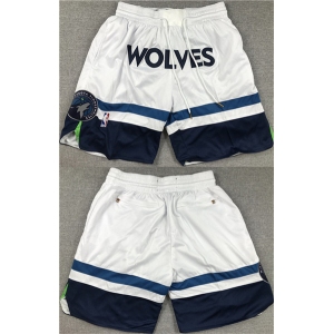 Men's Minnesota Timberwolves White Mitchell & Ness Shorts