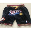 Men's Philadelphia 76ers 1999-00 Black Just Don Shorts Swingman Shorts