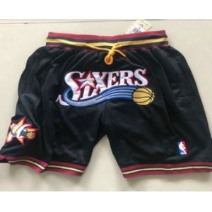 Men's Philadelphia 76ers 1999-00 Black Just Don Shorts Swingman Shorts