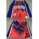 Men's Philadelphia 76ers Red Blue Shorts (Run Small)