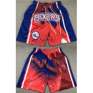 Men's Philadelphia 76ers Red Blue Shorts (Run Small)