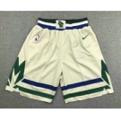 Men's Milwaukee Bucks Cream 2020 City Edition NBA Swingman Shorts