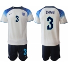 Men's England #3 Shaw White Home Soccer Jersey Suit