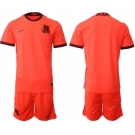 Men's England Blank Orange Away Soccer Jersey Suit