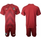 Men's Italy Blank Red Goalkeeper Soccer Jersey Suit