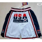 Men's Team USA White Pocket Shorts