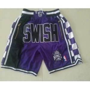 Men's Sacramento Kings 1994-95 Black Just Don Shorts Swingman Shorts