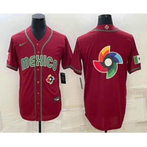 Men's Mexico Baseball 2023 Red World Baseball Big Logo Classic Stitched Jersey