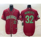 Men's Mexico Baseball #32 Joey Meneses Number 2023 Red World Classic Stitched Jersey