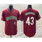 Men's Mexico Baseball #43 Patrick Sandoval 2023 Red World Classic Stitched Jerseys