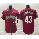 Mens Mexico Baseball #43 Patrick Sandoval Number 2023 Red World Classic Stitched Jersey