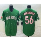 Men's Mexico Baseball #56 Randy Arozarena 2023 Green World Classic Stitched Jersey