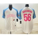 Men's Mexico Baseball #56 Randy Arozarena 2023 White Blue World Classic Stitched Jersey1