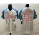 Men's Mexico Baseball #56 Randy Arozarena 2023 White Blue World Classic Stitched Jersey