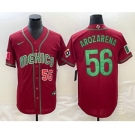 Men's Mexico Baseball #56 Randy Arozarena Number 2023 Red World Classic Stitched Jersey11