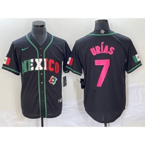 Men's Mexico Baseball #7 Julio Urias 2023 Black World Baseball Classic Stitched Jersey1