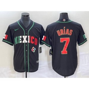 Men's Mexico Baseball #7 Julio Urias 2023 Black World Baseball Classic Stitched Jersey2