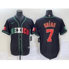 Men's Mexico Baseball #7 Julio Urias 2023 Black World Baseball Classic Stitched Jersey3