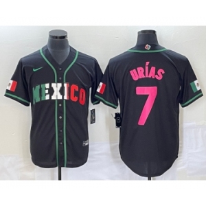 Men's Mexico Baseball #7 Julio Urias 2023 Black World Baseball Classic Stitched Jersey