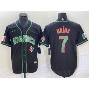 Men's Mexico Baseball #7 Julio Urias 2023 Black World Classic Stitched Jersey1