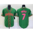 Men's Mexico Baseball #7 Julio Urias 2023 Green World Classic Stitched Jersey3