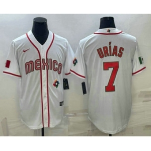 Men's Mexico Baseball #7 Julio Urias 2023 White World Baseball Classic Stitched Jerseys