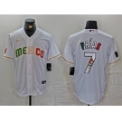 Men's Mexico Baseball #7 Julio Urias 2023 White World Classic Stitched Jerseys