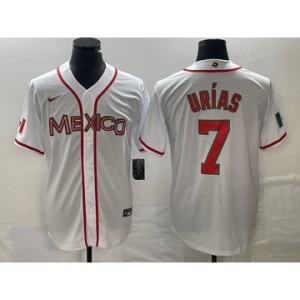 Men's Mexico Baseball #7 Julio Urias NEW 2023 White World Classic Stitched Jersey