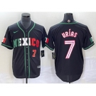 Men's Mexico Baseball #7 Julio Urias Number 2023 Black White World Classic Stitched Jersey1