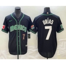 Men's Mexico Baseball #7 Julio Urias Number 2023 Black White World Classic Stitched Jersey2